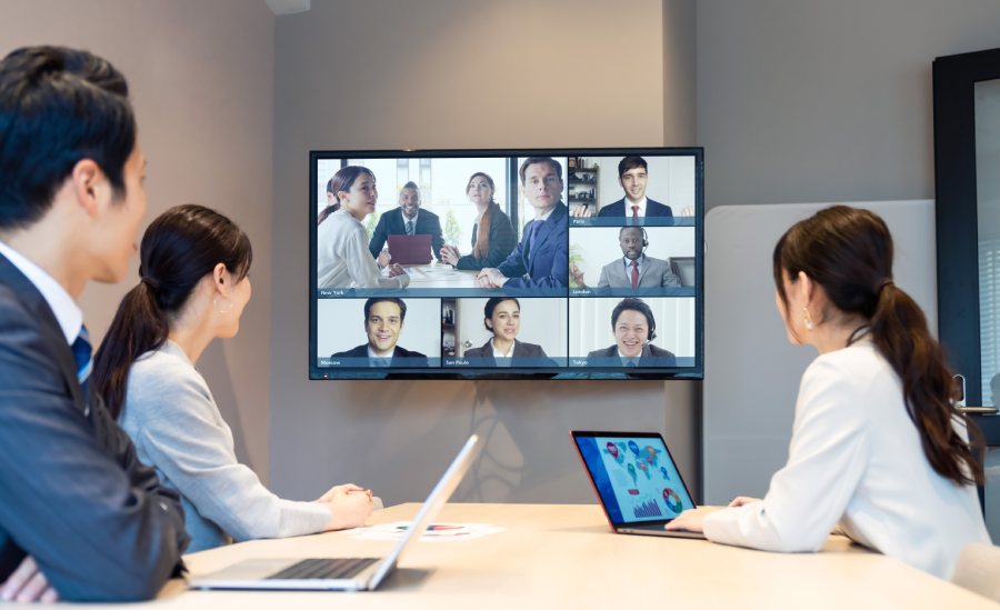 Using hybrid meeting software for your remote and on-site employees.