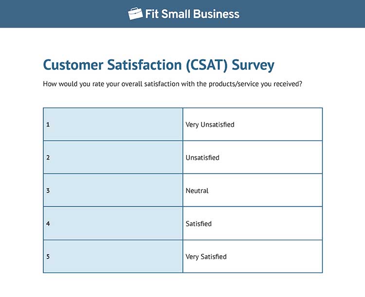 Customer satisfaction survey.
